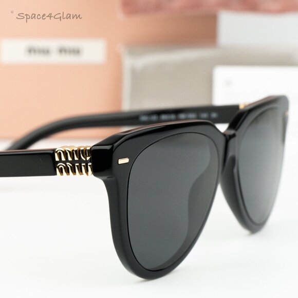 BRAND NEW Miu Miu MU12ZS 16K5S0 Black Grey Phantos Unisex Sunglasses 0MU 12ZS - Picture 4 of 8